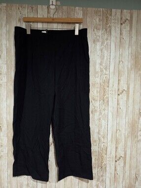 Babette Black Blue Textured Polyester Spandex Dress Pants Women's Size L